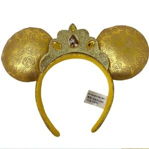 Disney World Belle Princess Mickey Mouse Ears Beauty and the Beast Gold Crown